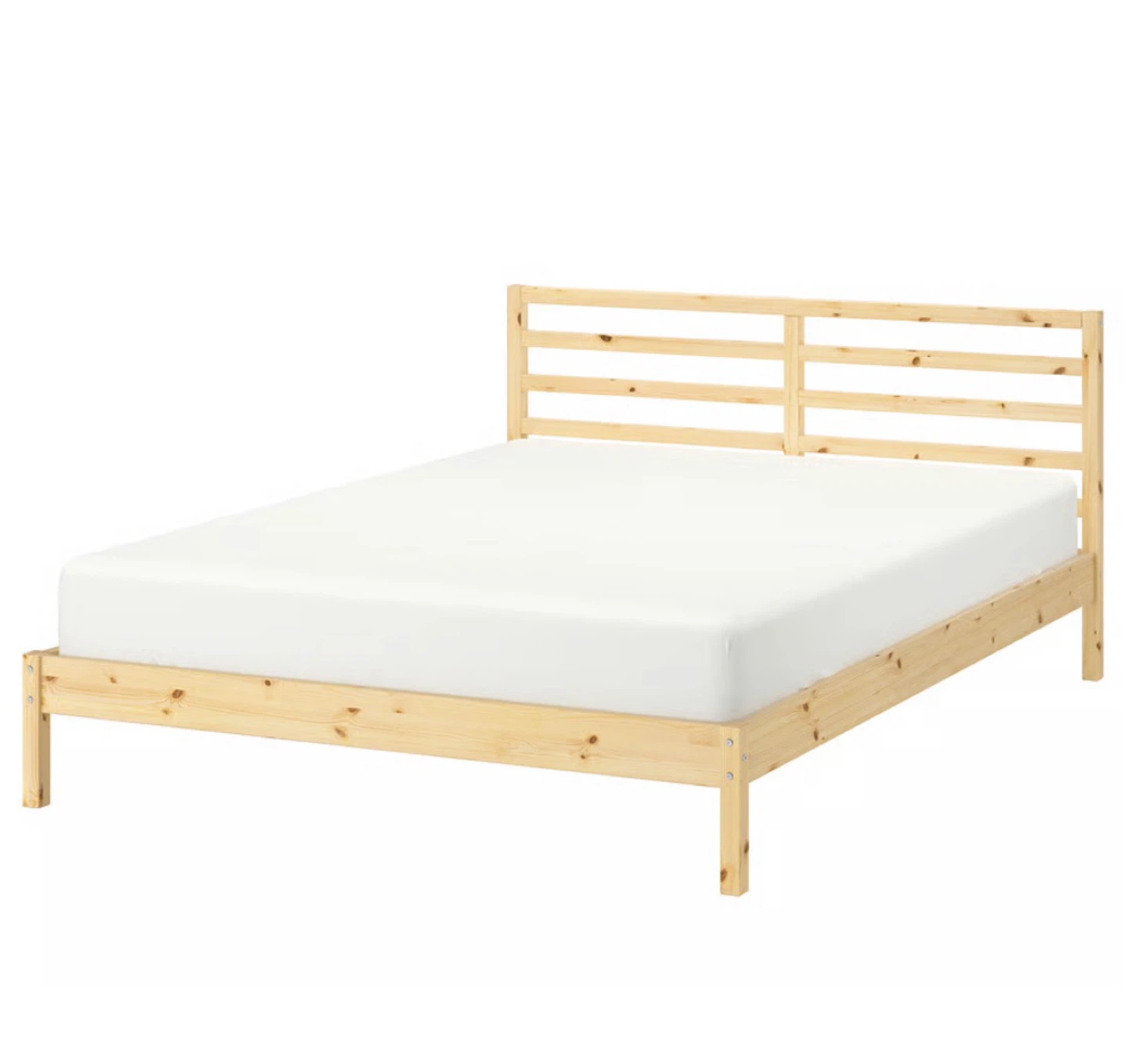 IKEA Tarva Pine Bed Frame and mattress together - photo 4