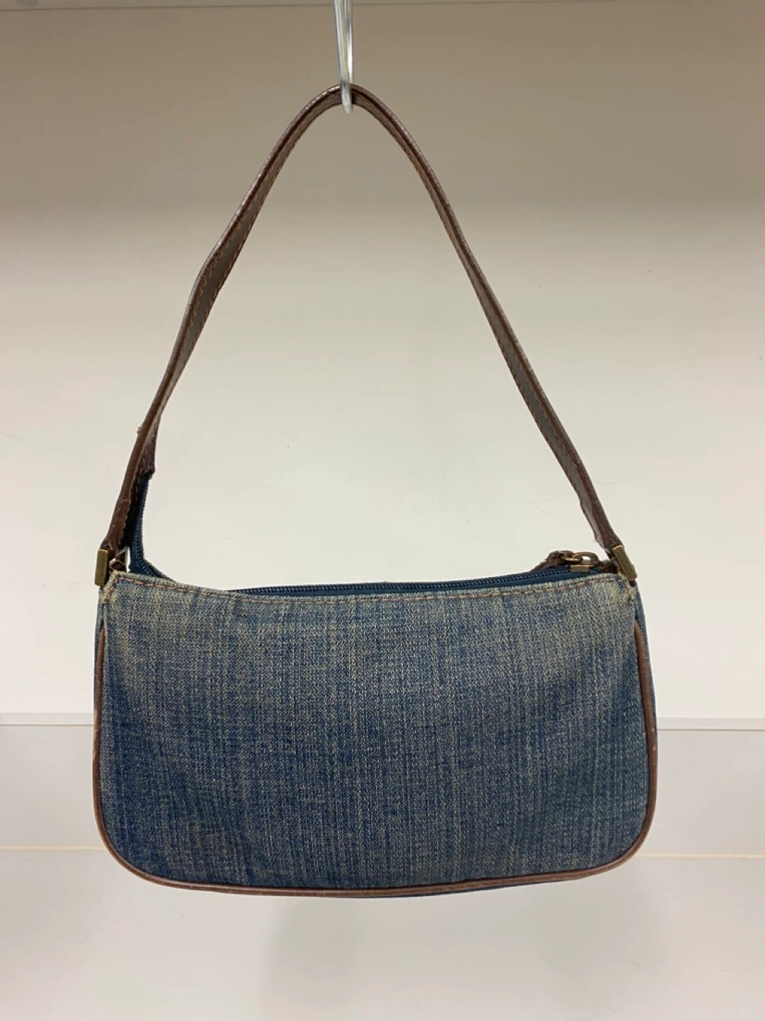 VTG Y2K GUESS Denim Baguette Bag w/ Lace-up Corset Detail - photo 3