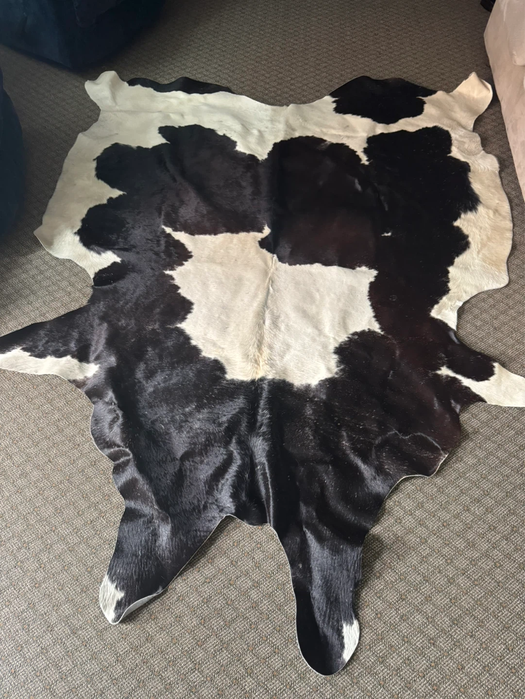 Black and White Genuine Cowhide Rug
