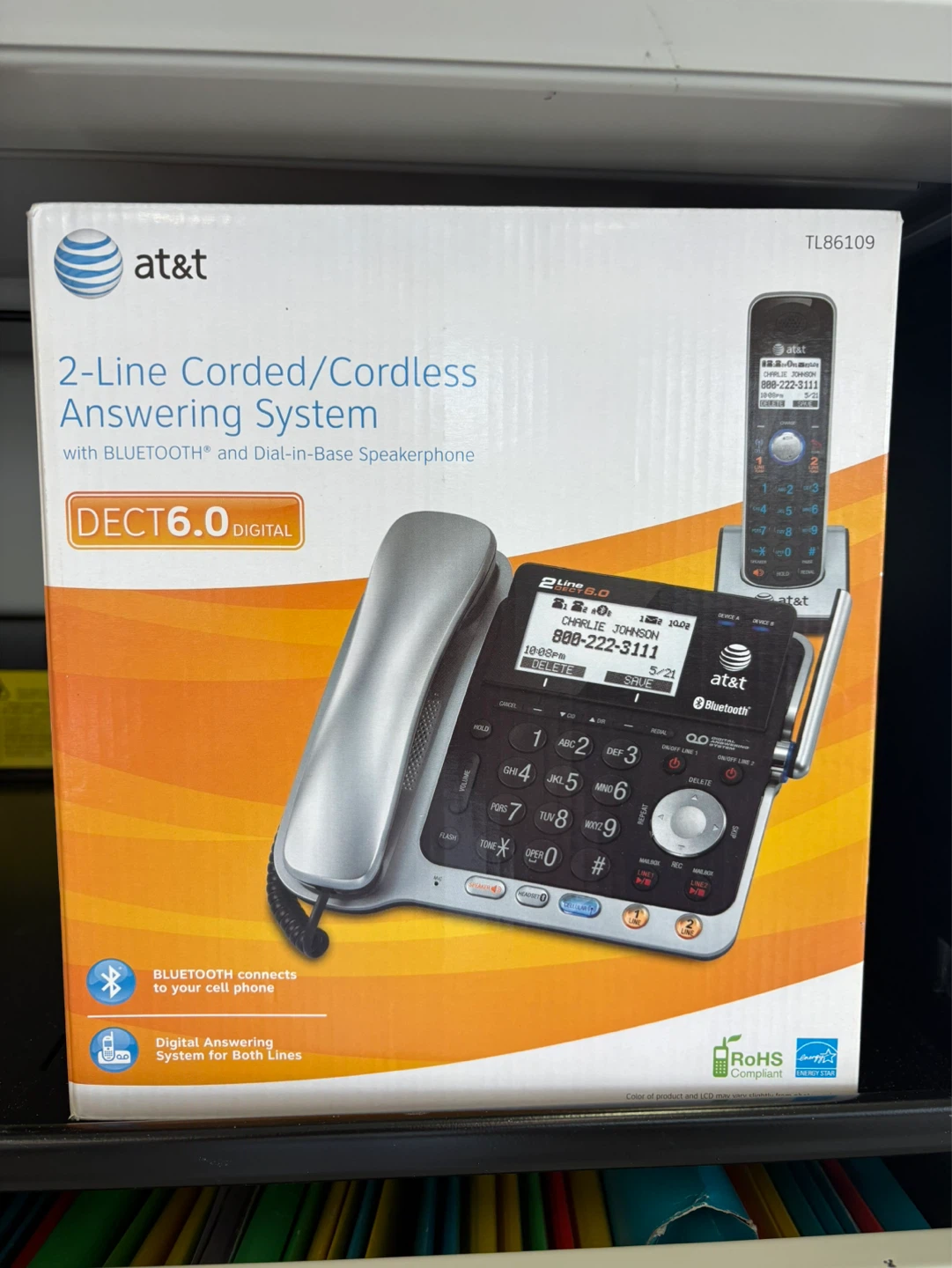 AT&T 2-Line Corded/Cordless Answering System TL86109 - photo 3