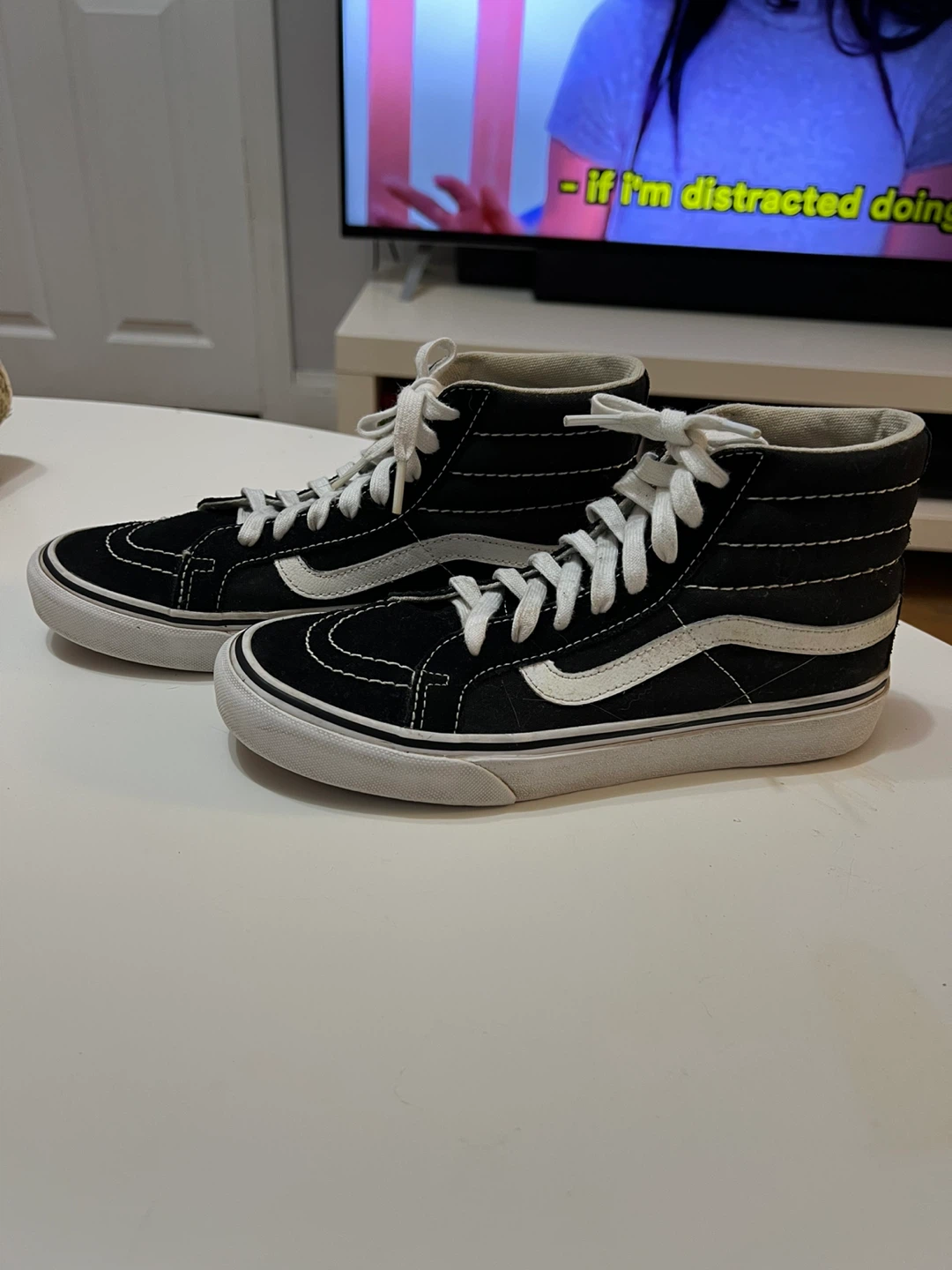 Vans Sk8-Hi Black White Suede High Top Sneakers