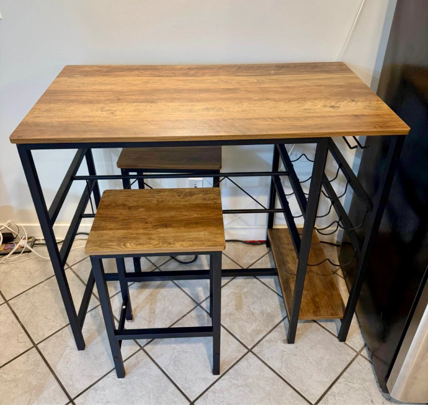 Dining Table Set with 2 Stools