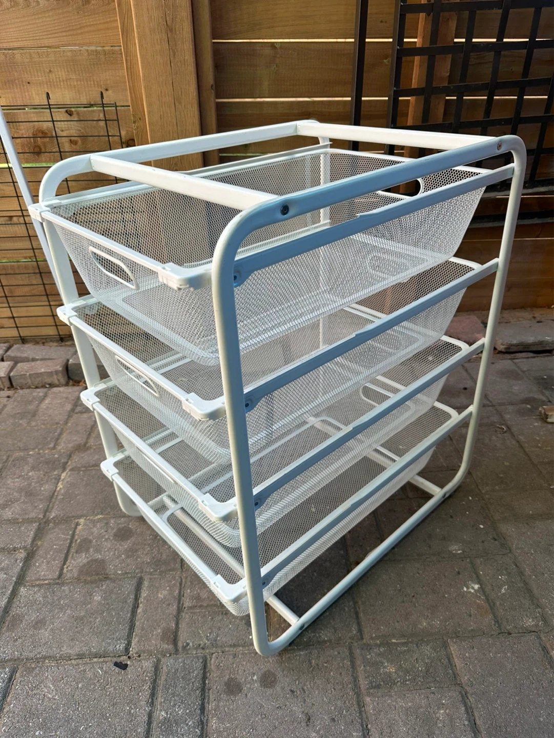 IKEA White 4-Tier Wire Basket Storage Cart