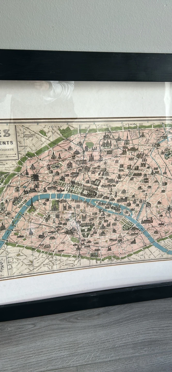 Framed Vintage Paris Map Print - photo 2