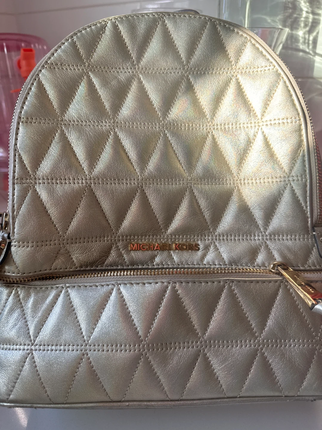 Michael Kors Quilted Backpack - Gold - photo 3