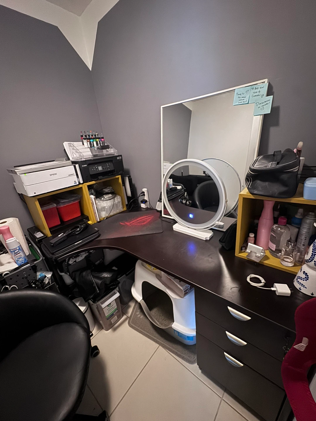 L-Shaped Office Desk with Drawers