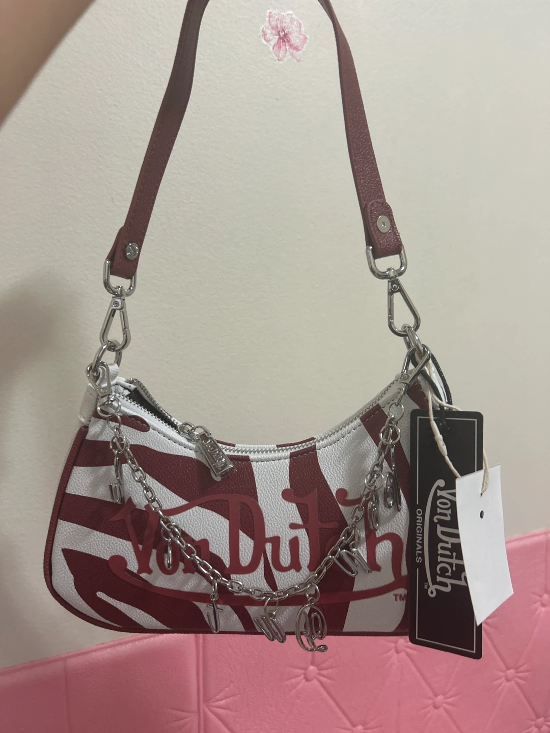 Von Dutch Zebra Print Shoulder Bag