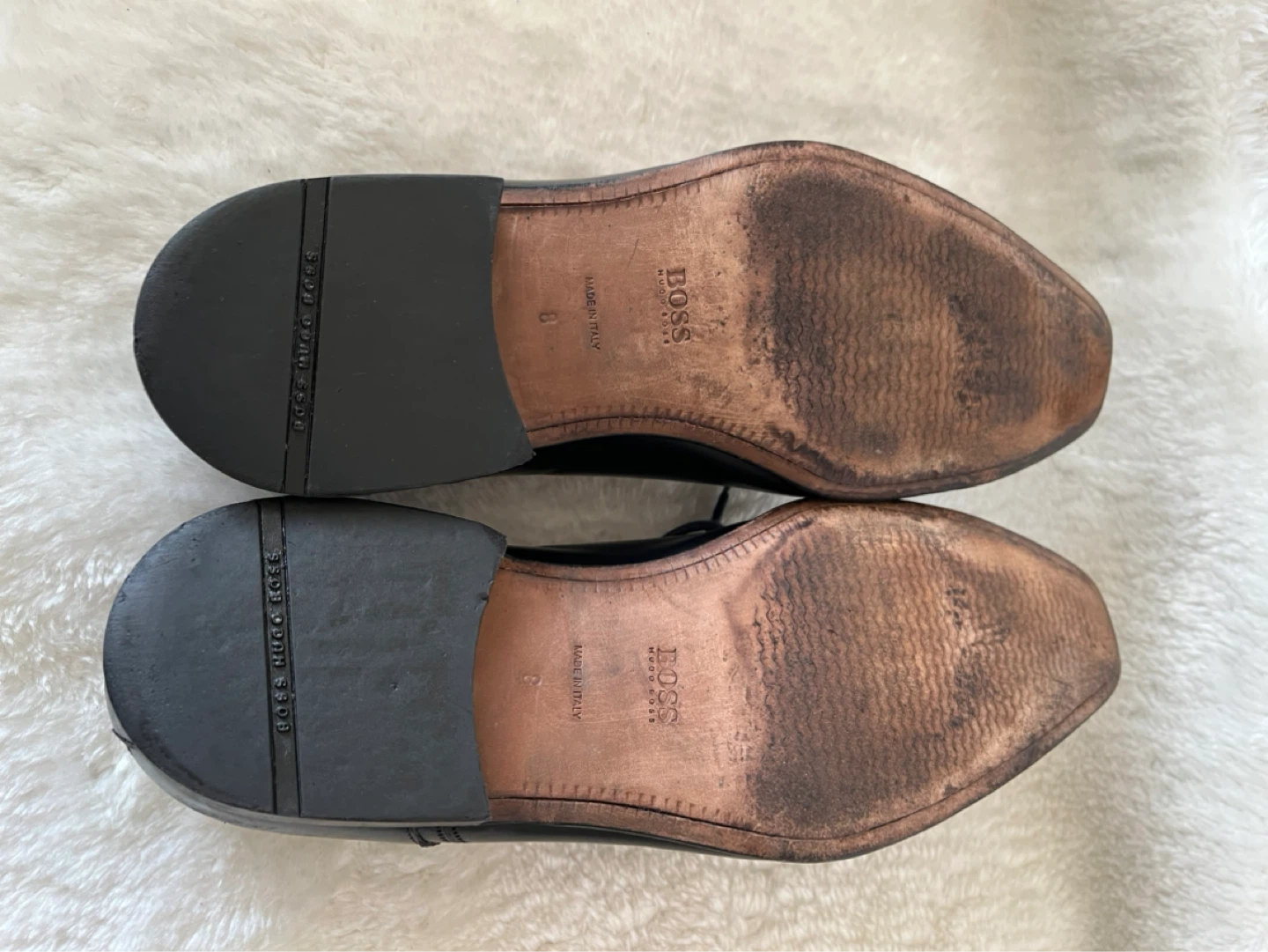 BOSS Hugo Boss Black Leather Oxford Dress Shoes - photo 2