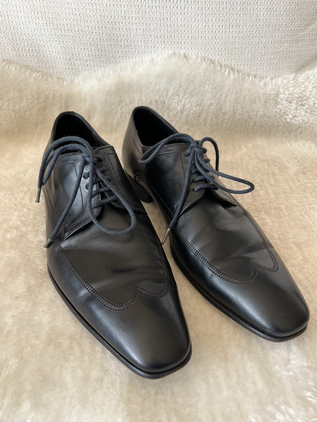 BOSS Hugo Boss Black Leather Oxford Dress Shoes - photo 4