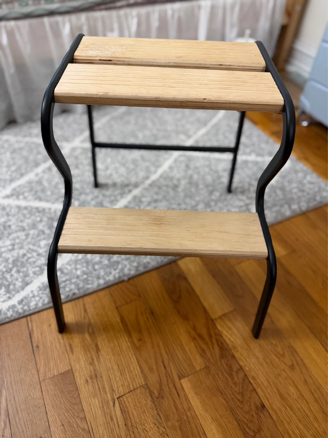 IKEA GRUBBAN Step Stool - Black/Birch