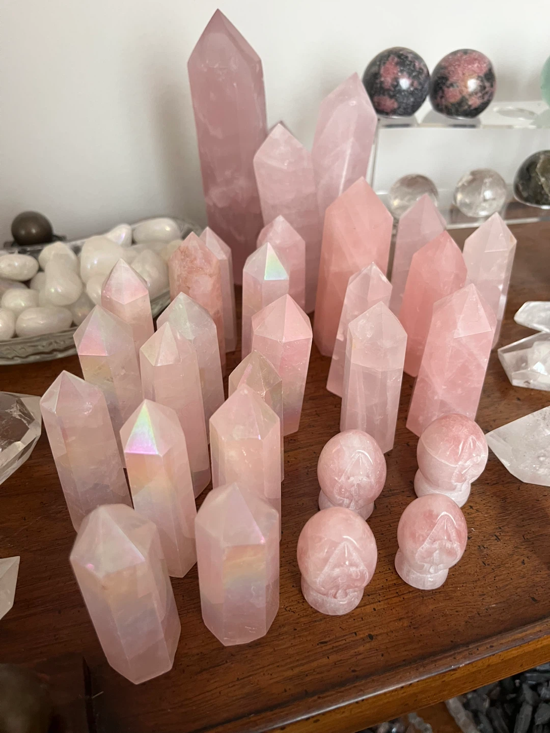 Rose Quartz, 3 Styles Available | Towers, Angel Aura & Carvings
