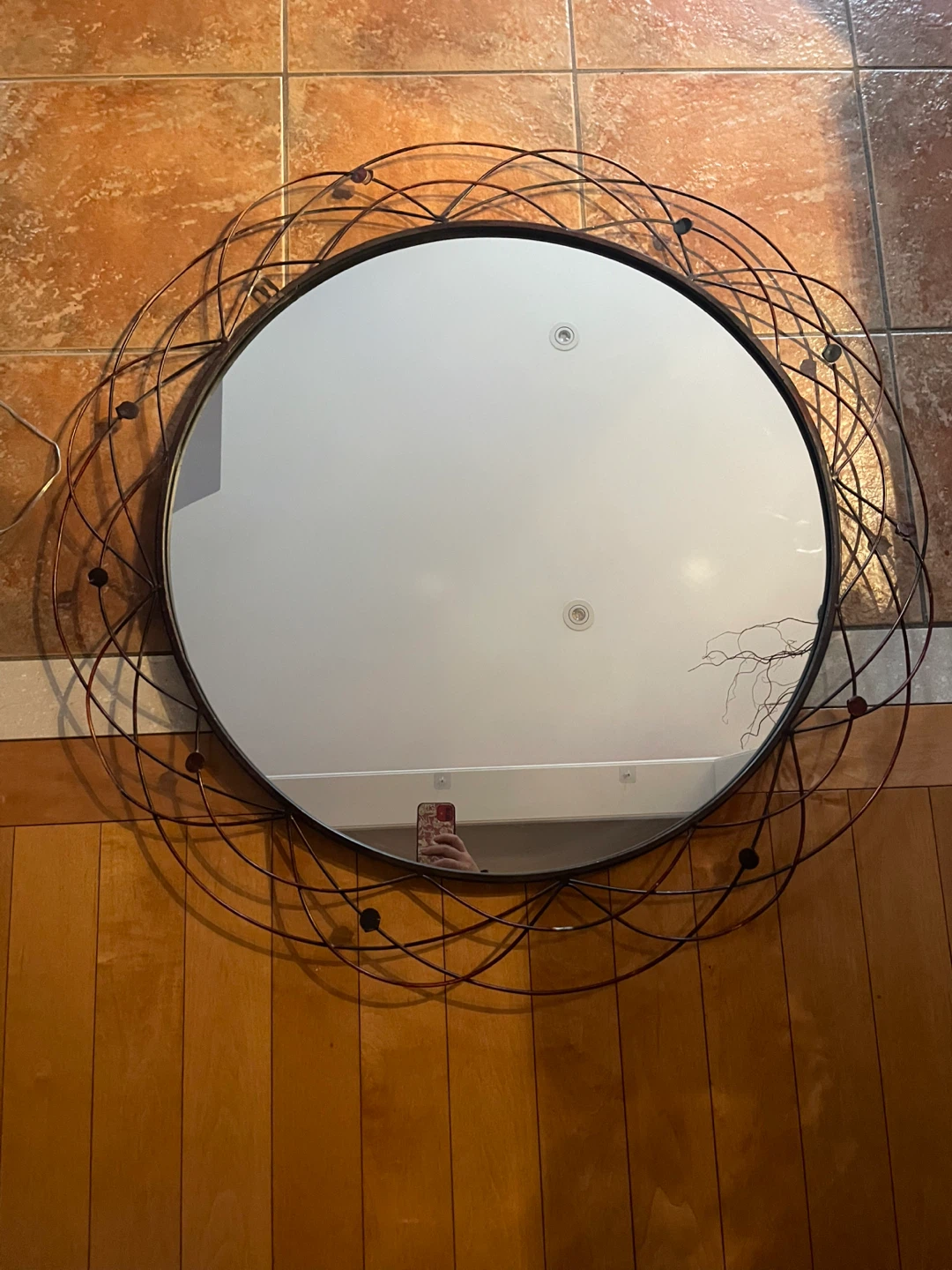 Decorative Round Wall Mirror with Metal Frame - photo 4