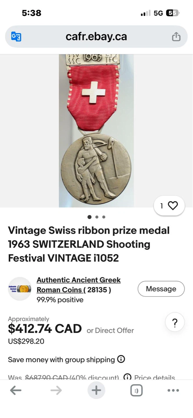 Vintage Swiss Shooting Festival Medal 1967 - photo 2
