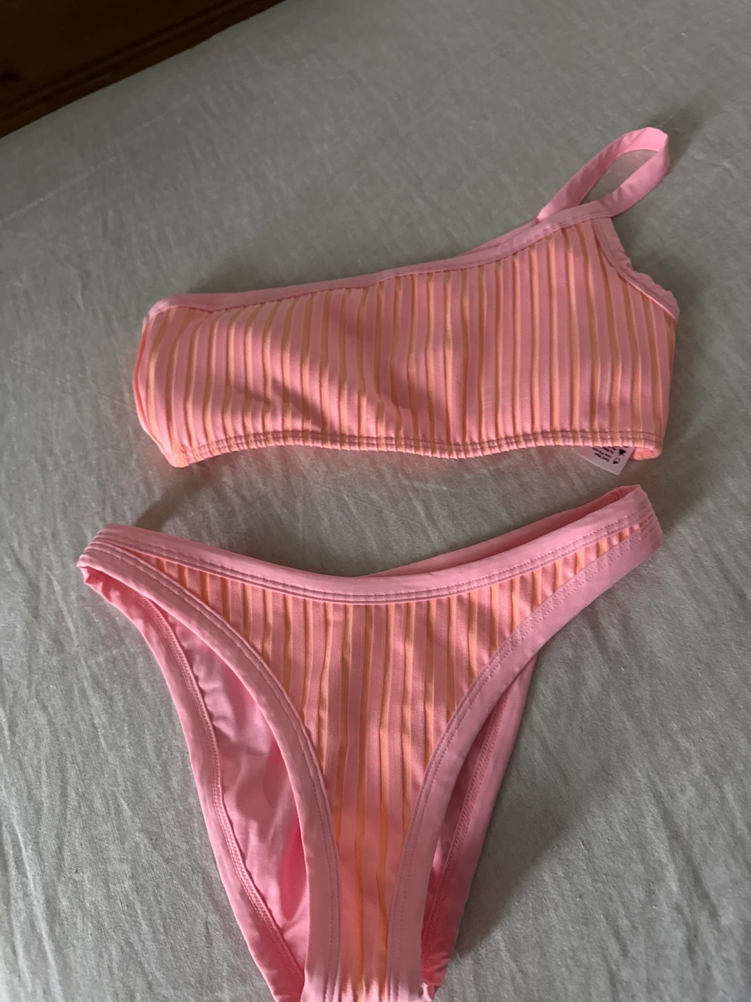 L Space Two Tone Rib Foley High Leg Bikini Set