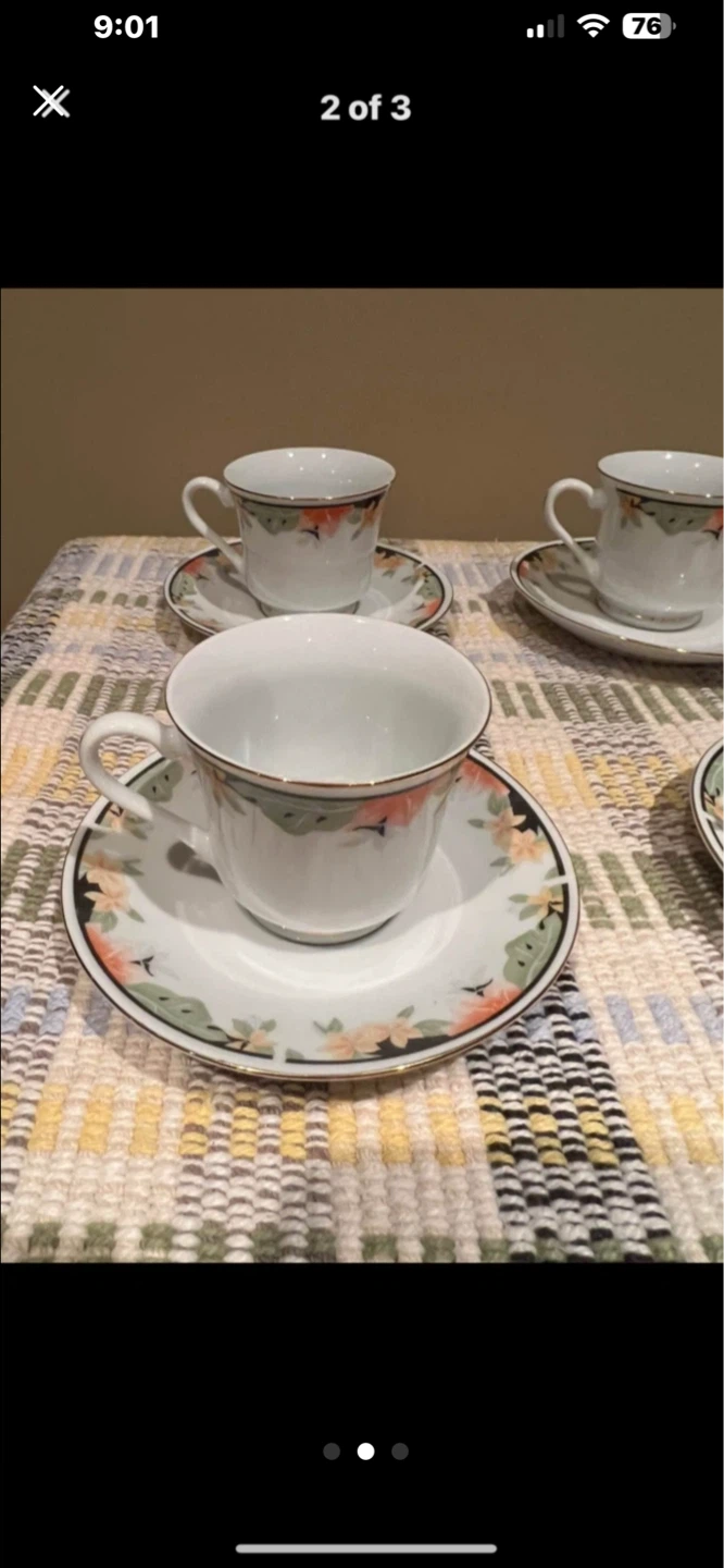 Set of 6 Coffee Cups and Saucers - photo 2