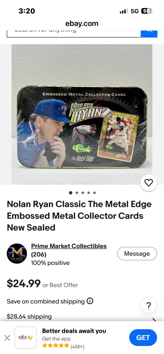 Nolan Ryan Classic The Metal Edge Embossed Metal Collector Cards - photo 2