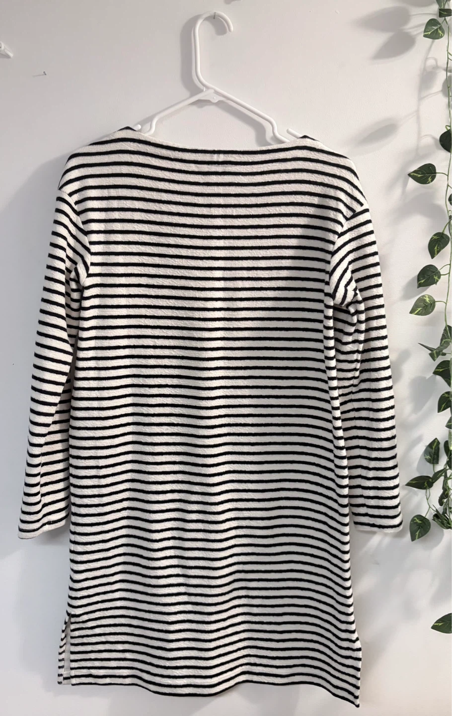 Striped boat neck dress (97% cotton ) - photo 3