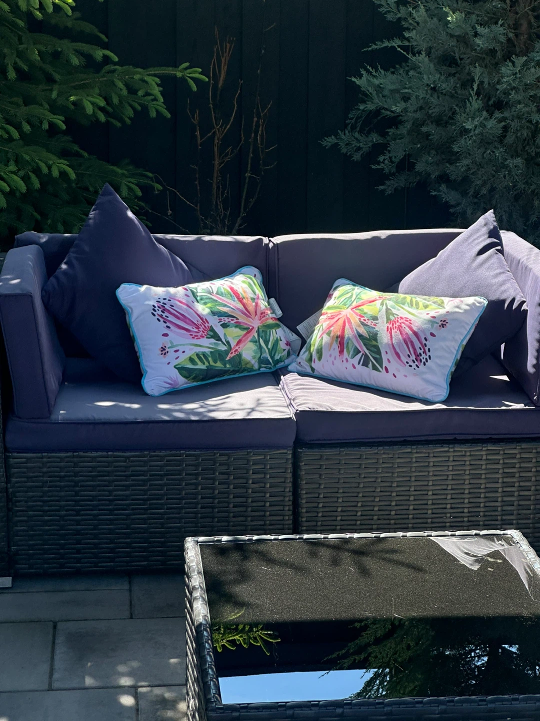 Rattan Outdoor Sectional Sofa Set with Coffee Table