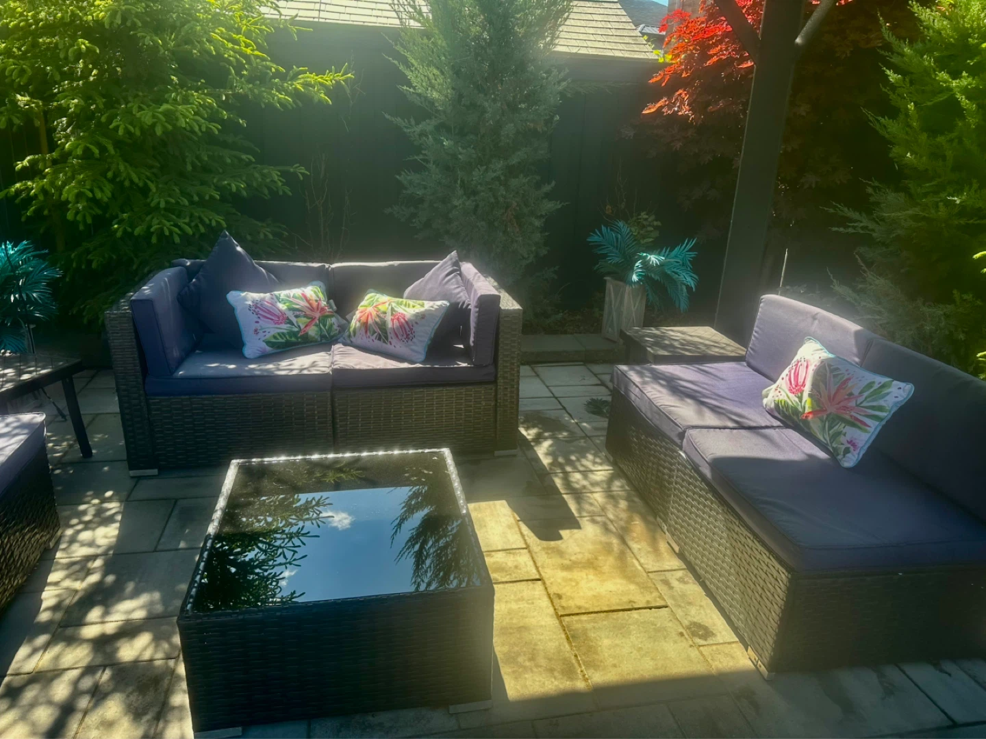 Rattan Outdoor Sectional Sofa Set with Coffee Table - photo 2