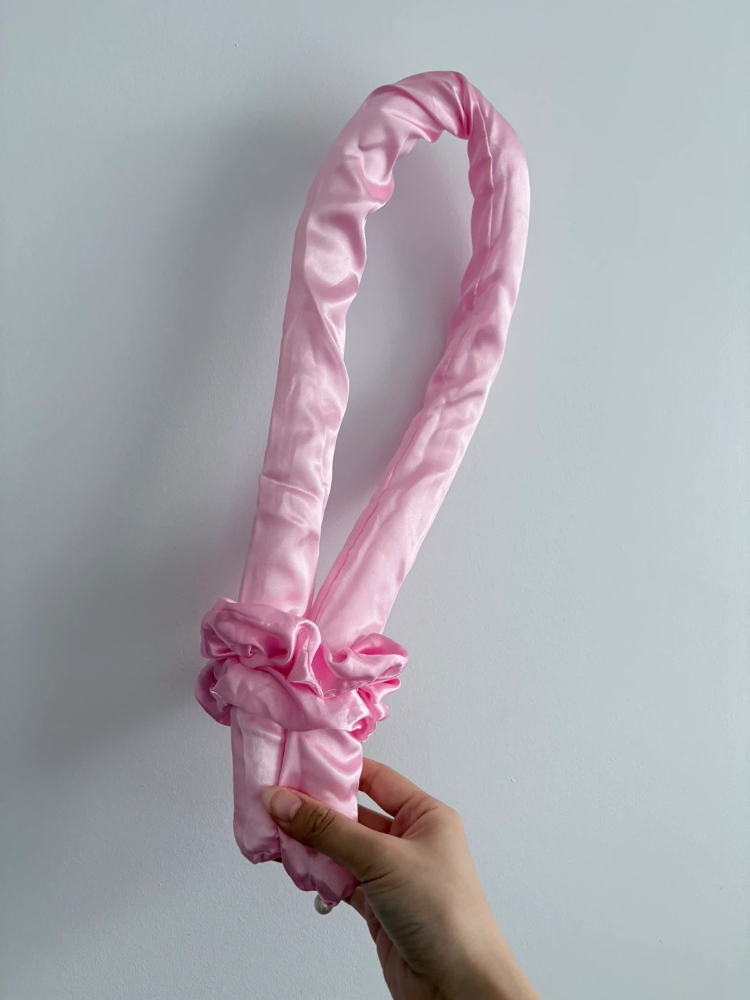 Pink Satin Heatless Curling Rod