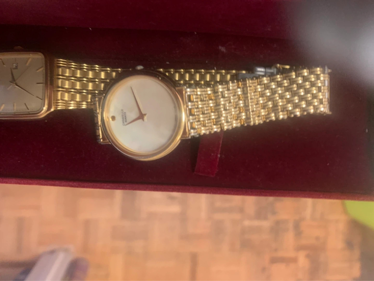 Caravelle men watch gold mother pearls face - photo 2