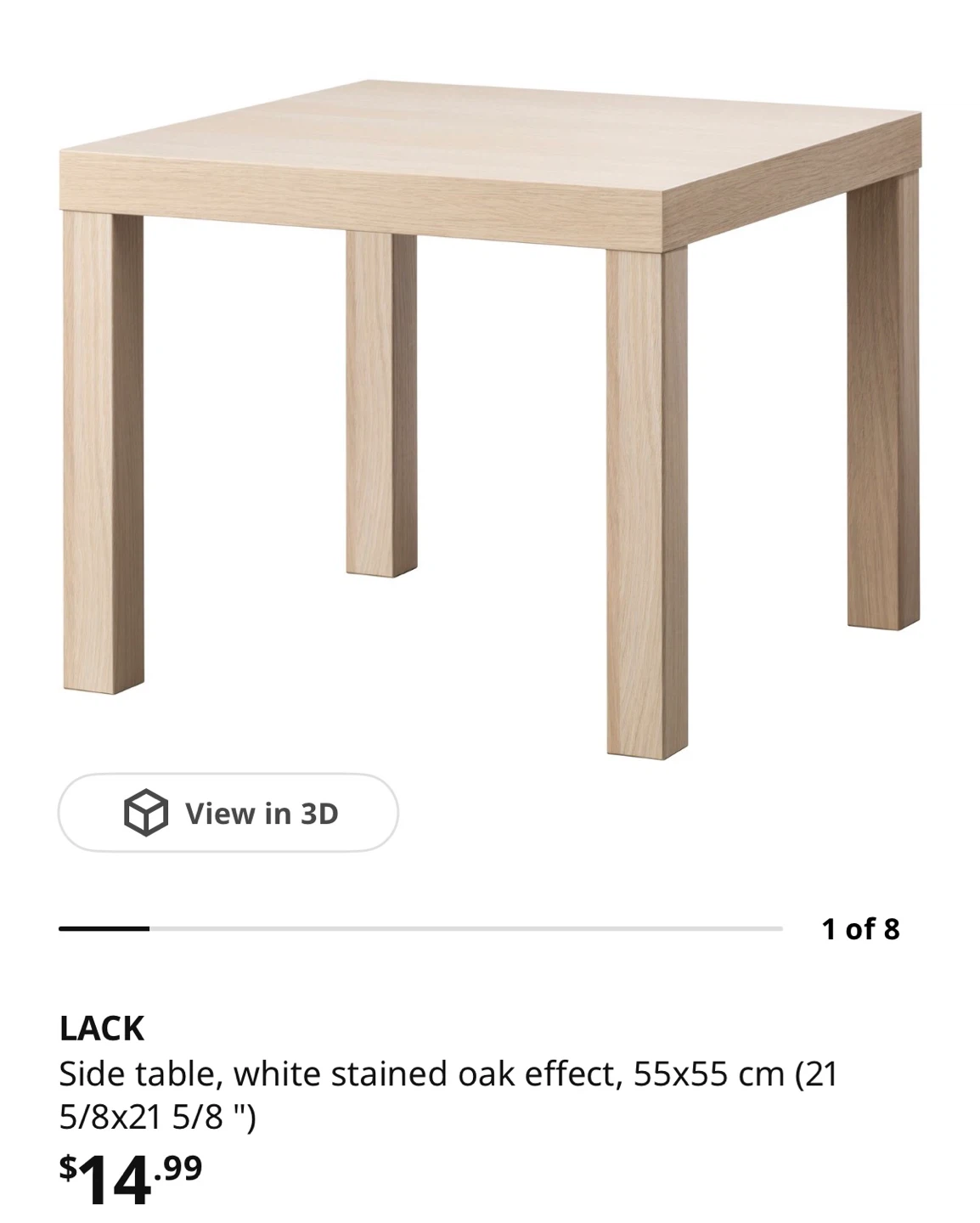 IKEA LACK Side Table - White Stained Oak Effect - photo 3