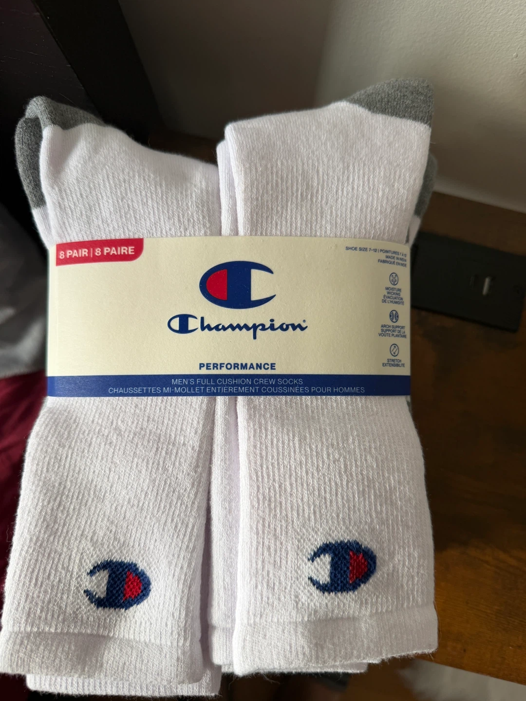 Champion Men's Performance Crew Socks - 8 Pairs