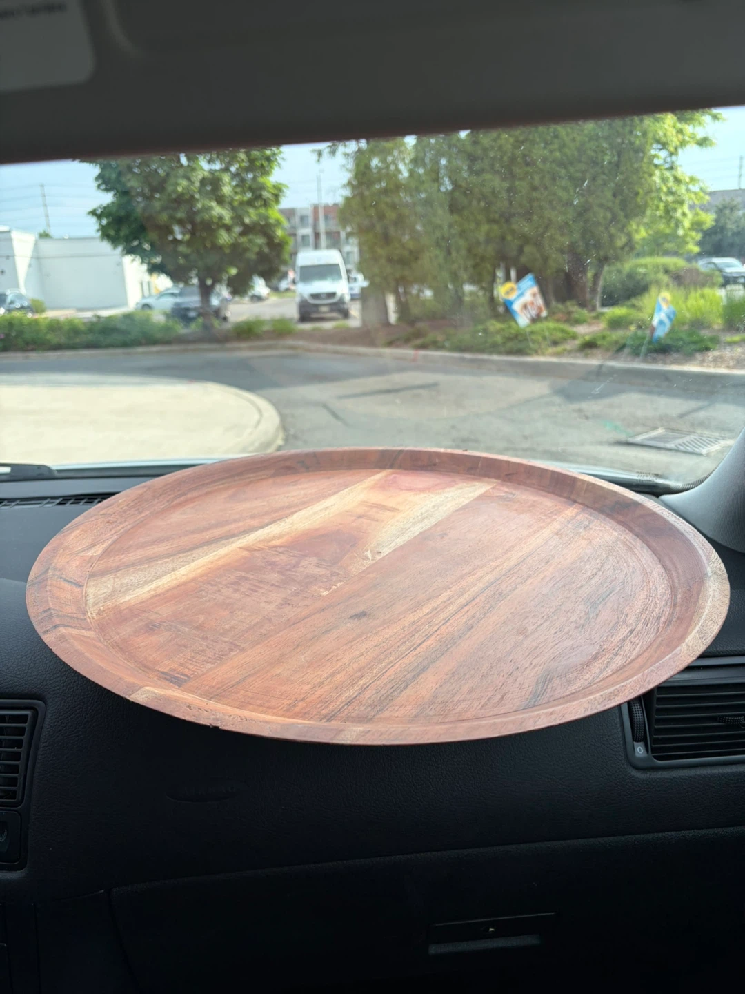 Large acacia wooden lazy Susan