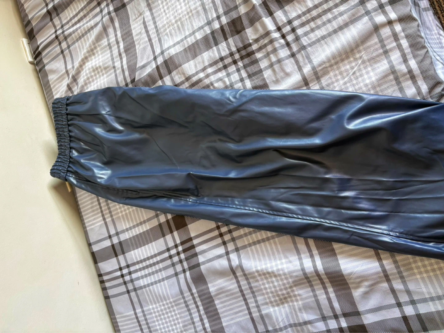 Nova Men Faux Leather Pants - Navy Blue - photo 3