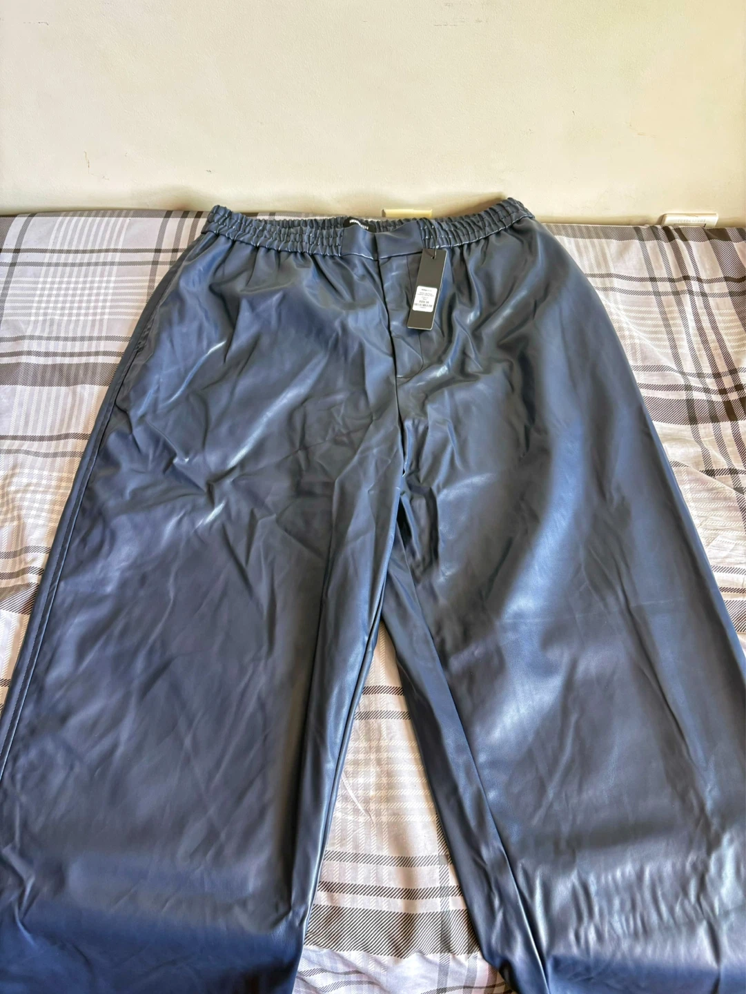 Nova Men Faux Leather Pants - Navy Blue - photo 4
