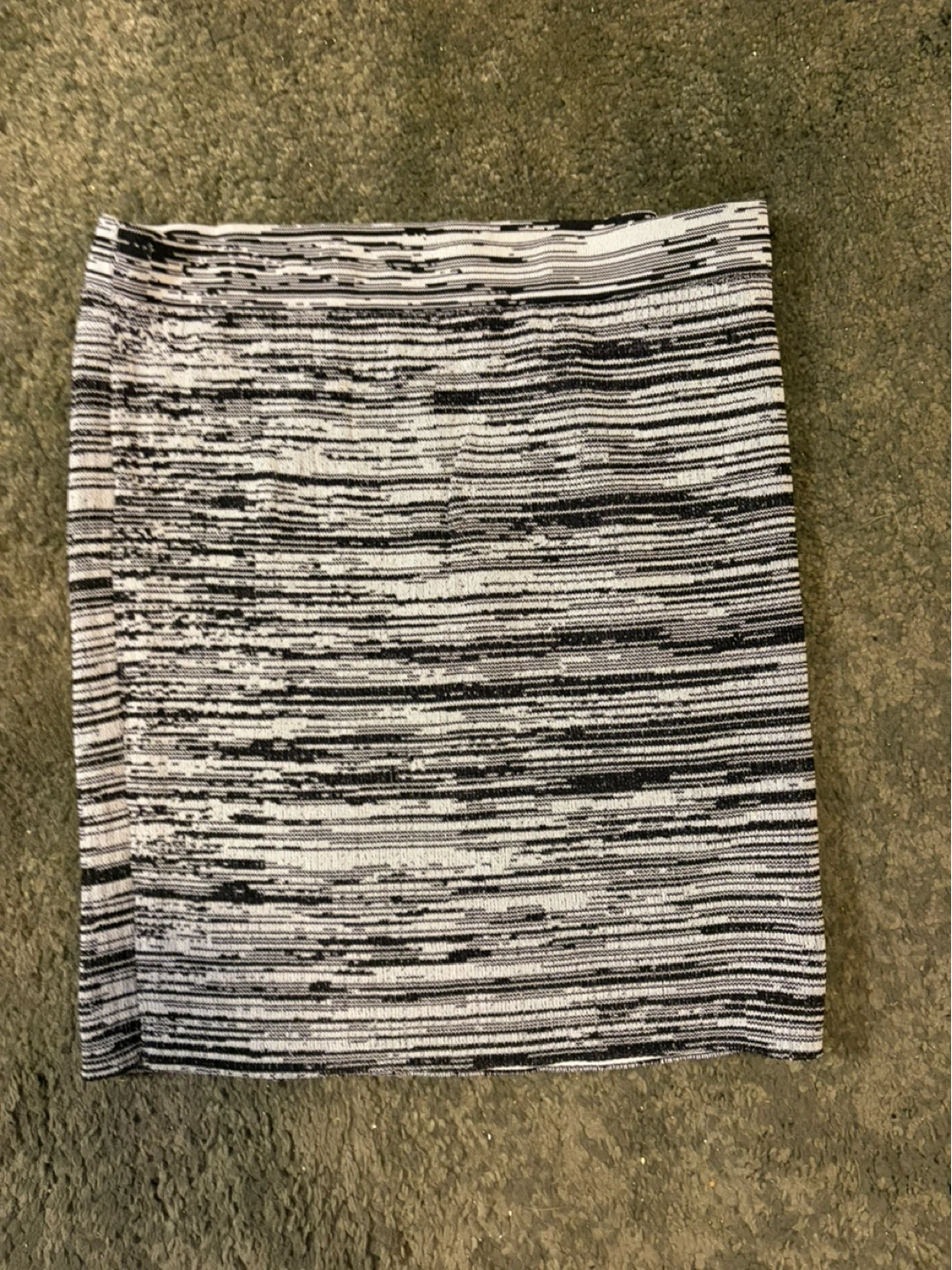 Guess Black & White Striped Knit Skirt