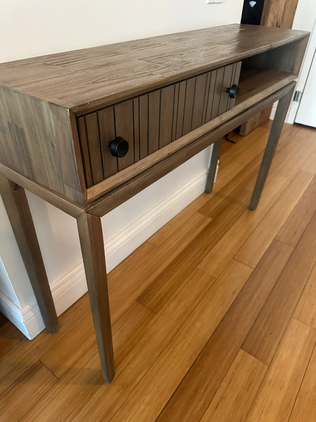 MODERN CONTEMPORARY WOOD HALL ENTRY WAY CONSOLE TABLE W DRAWER - photo 5