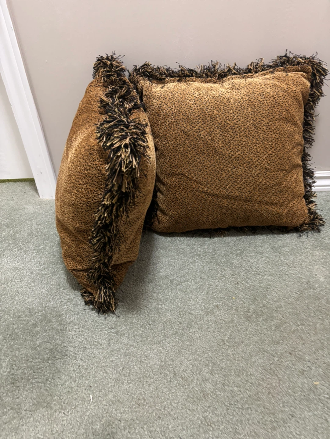 Leopard Print Throw Pillows with Fringe (Set of 2) - photo 4