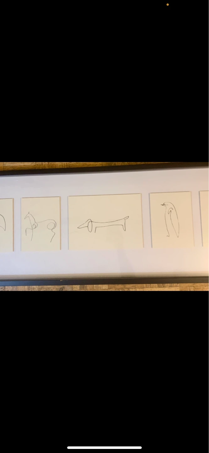 Framed Picasso Animals Line Drawings Set - photo 3