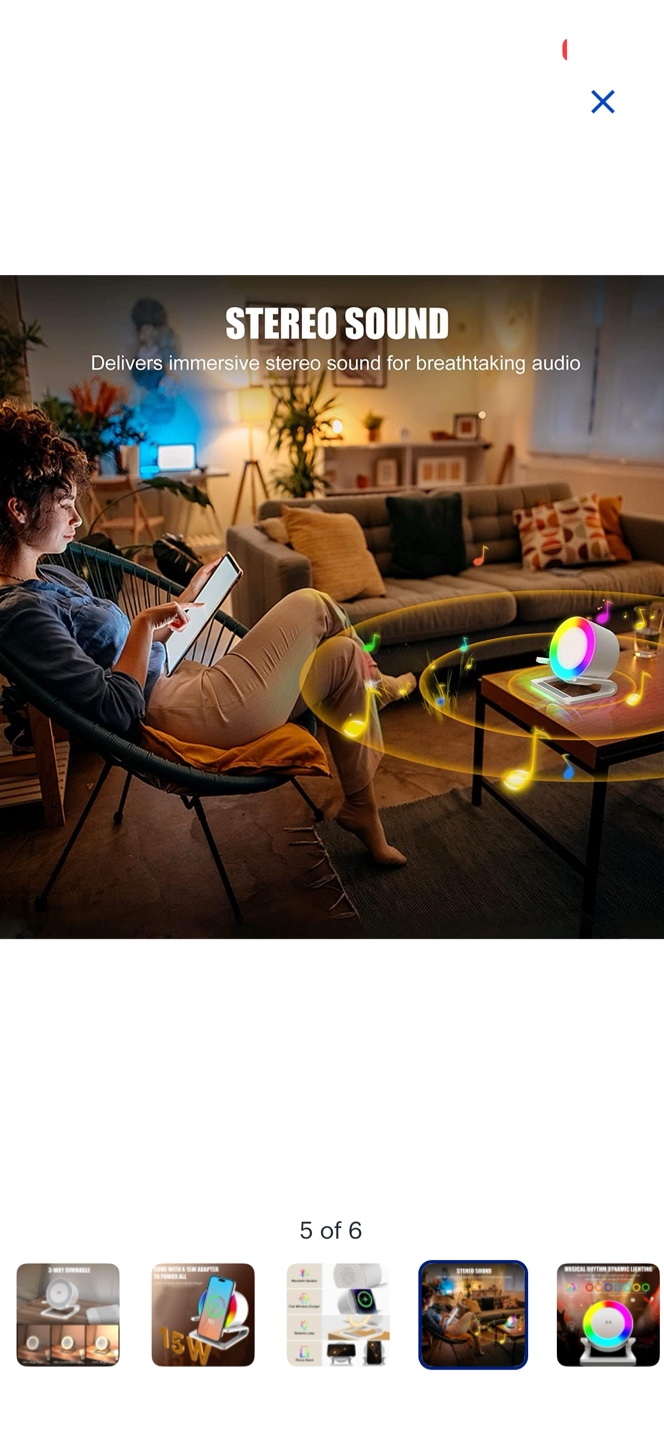 Wireless Charging LED Night Light Bluetooth Speaker - photo 5