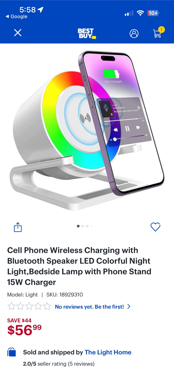 Wireless Charging LED Night Light Bluetooth Speaker