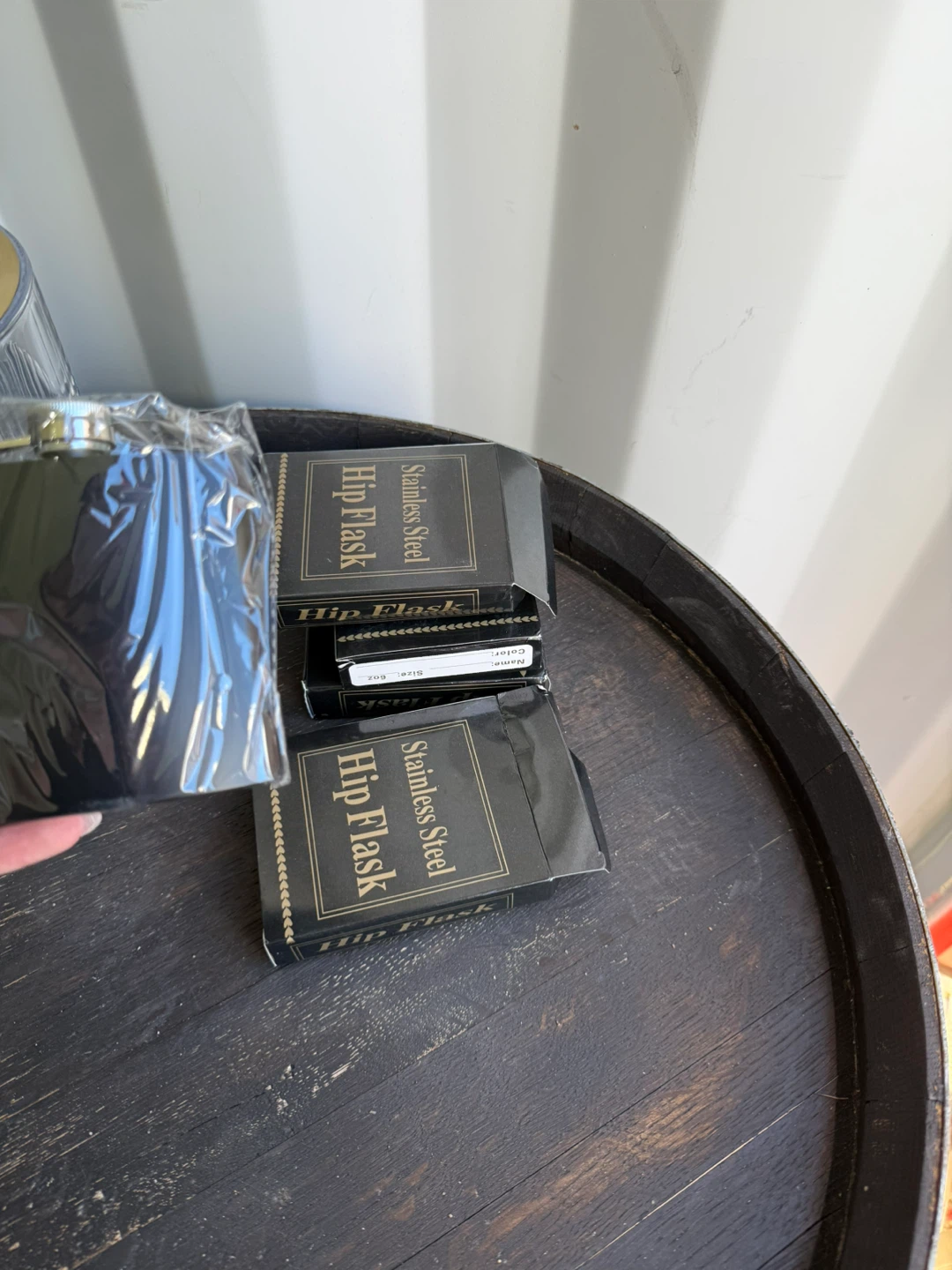 Black Stainless Steel Hip Flask - 6oz - photo 2