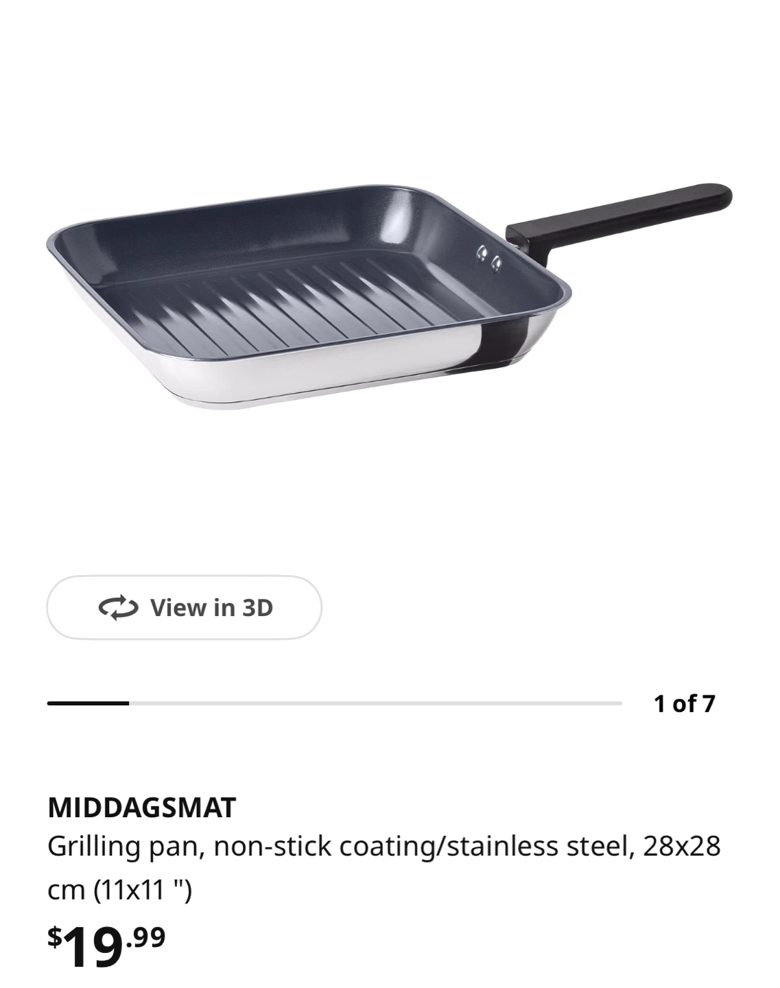 IKEA MIDDAGSMAT Grilling Pan 28x28 cm - photo 3