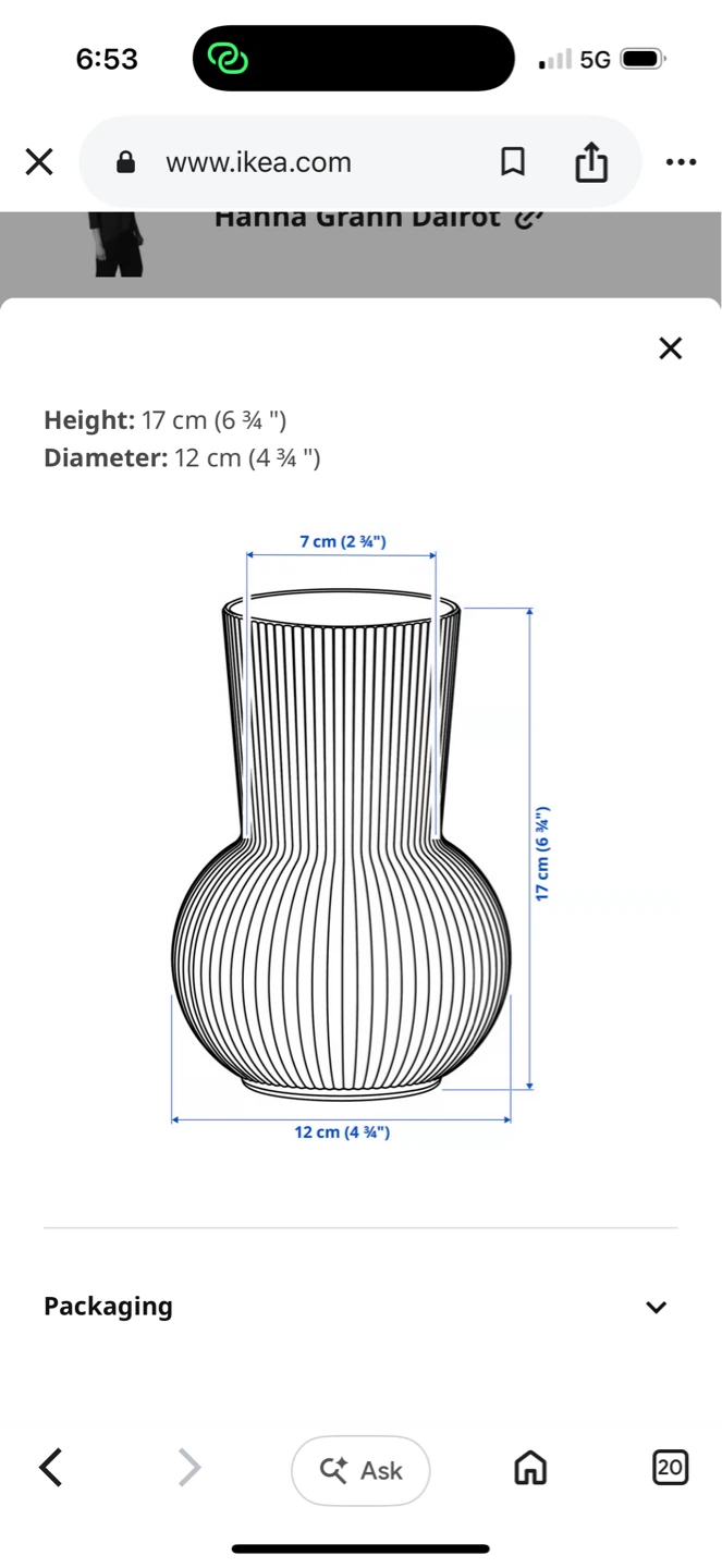 Ikea Hanna Grann Dajot Vase - photo 3