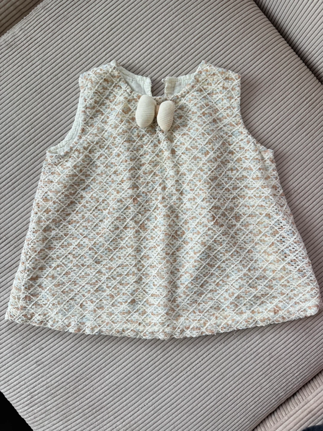 Baby Girl Sleeveless Tweed Dress