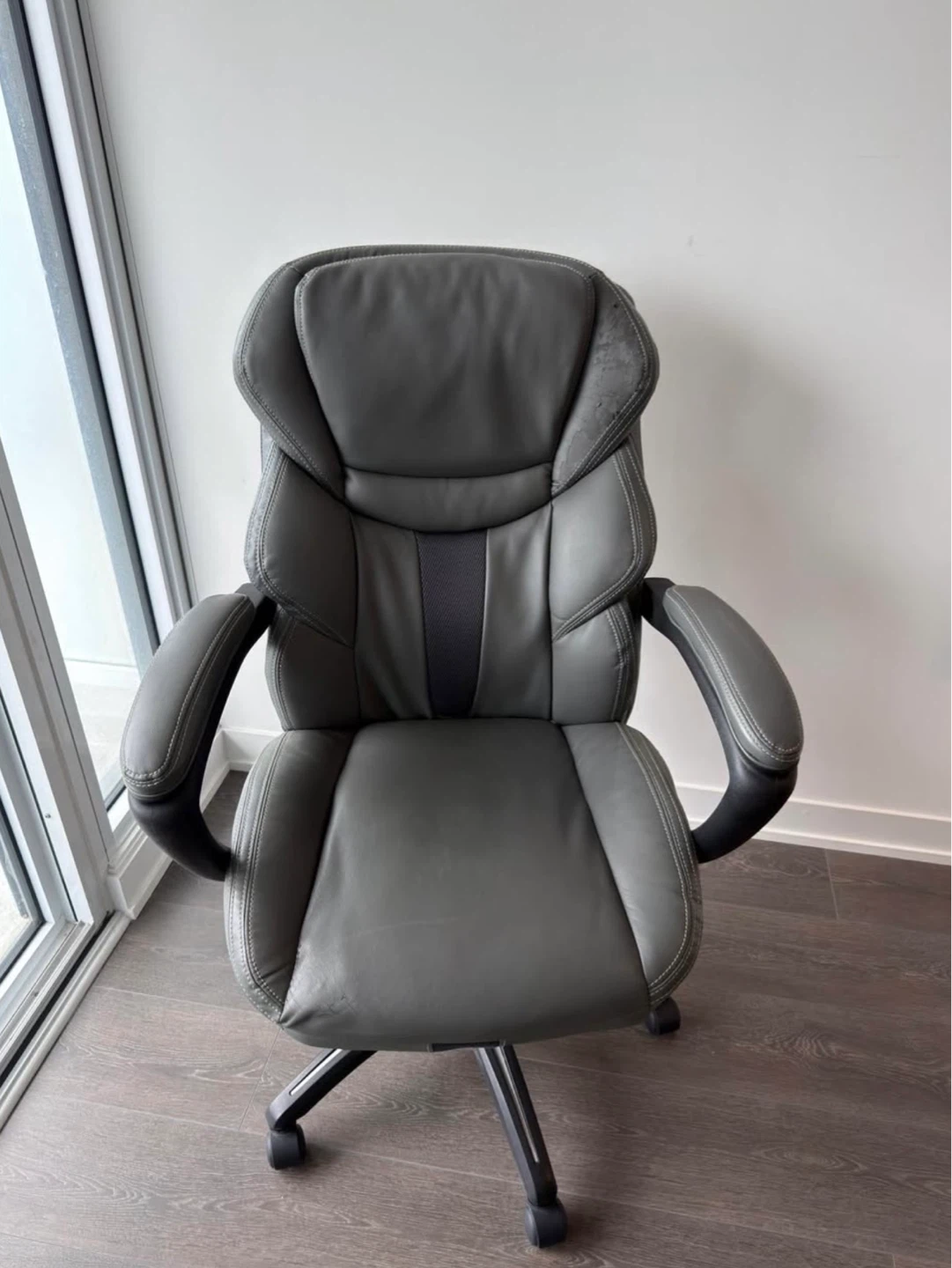 Leather Office Chair - Grey