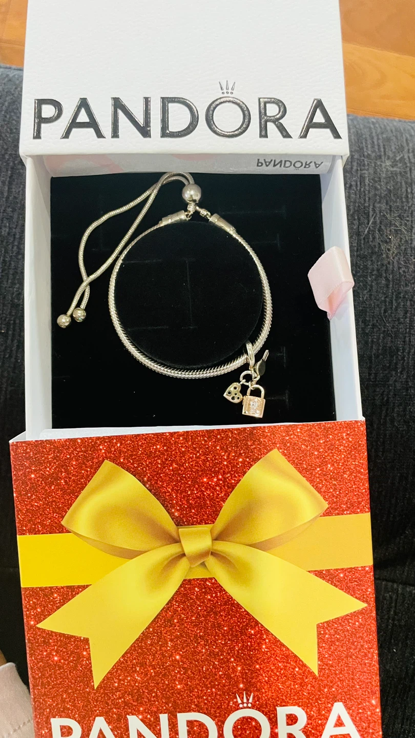 Pandora Sterling Silver Bracelet with Padlock Charm