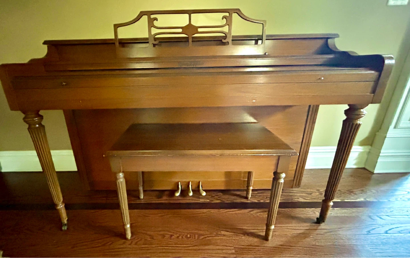 Vintage Console Piano with Bench - photo 2