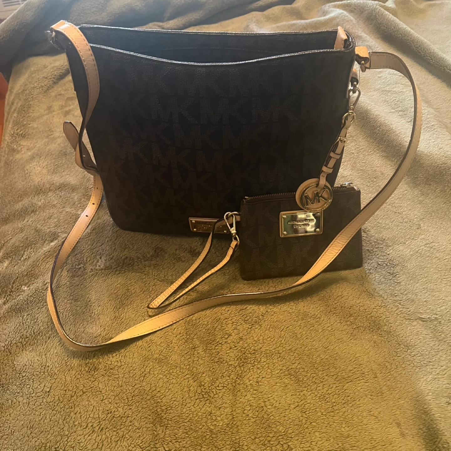 Michael Kors Monogram Shoulder Bag with Pouch