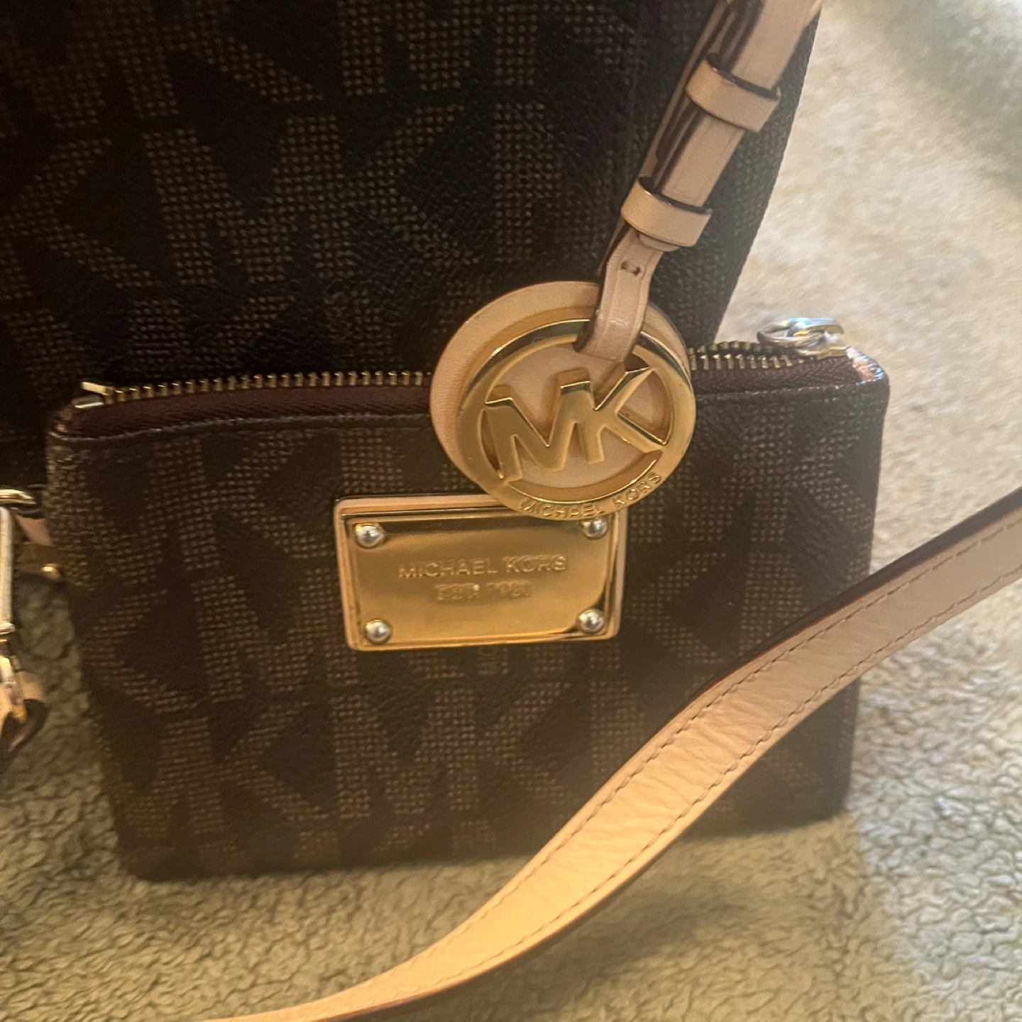 Michael Kors Monogram Shoulder Bag with Pouch - photo 3