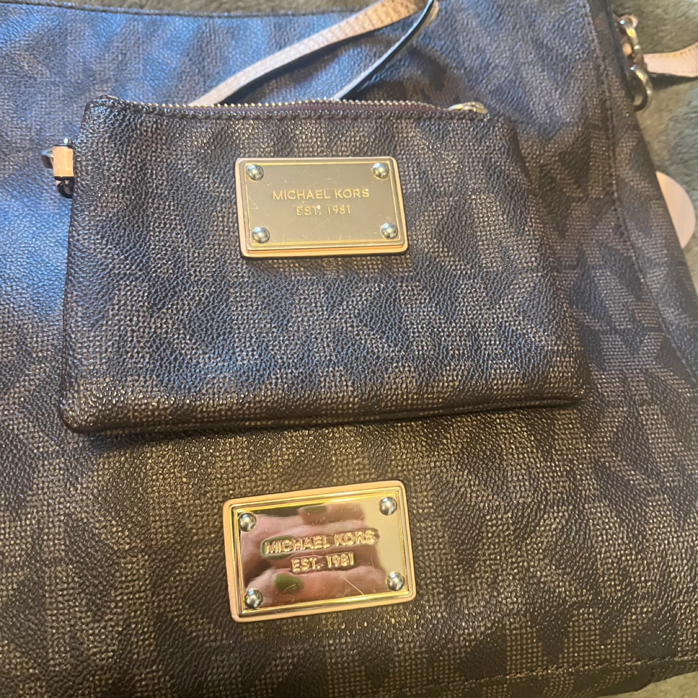 Michael Kors Monogram Shoulder Bag with Pouch - photo 2