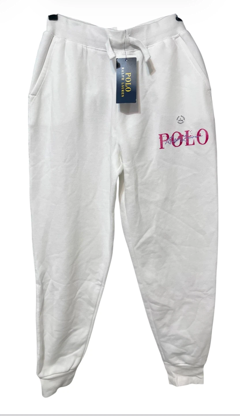 Polo Ralph Lauren Girls White Joggers– Sz LG (12-14) – NWT