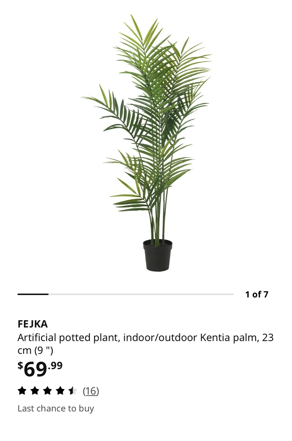 IKEA FEJKA Artificial Palm Plant with Basket Pot - photo 2