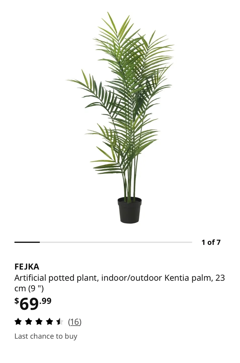 IKEA FEJKA Artificial Palm Plant with Basket Pot - photo 2