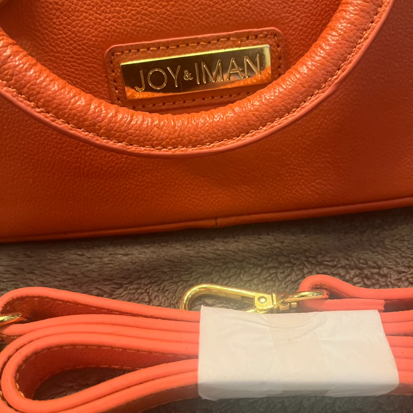 Joy & Iman Orange Satchel Bag with Detachable Strap - photo 2